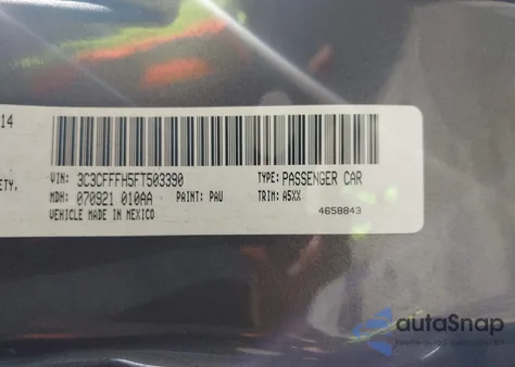 2015 Fiat 500 Abarth from USA, damaged, VIN 3C3CFFFH5FT503390